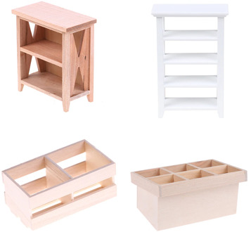 New Dollhouse Furniture Fruit Sale Shelves Miniature Wooden Vegetable Fruit Rack Kids Pretend Toy 1:12 Dollhouse Accessories