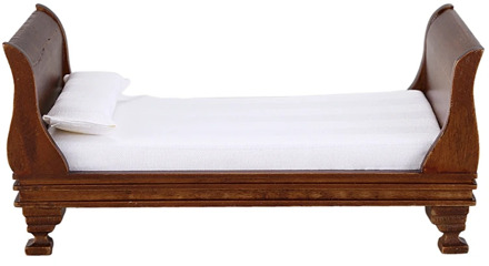 New Dollhouse Miniature Furniture Delicacy Vintage Single Bed 1:12 Scale Doll Toys Accessories