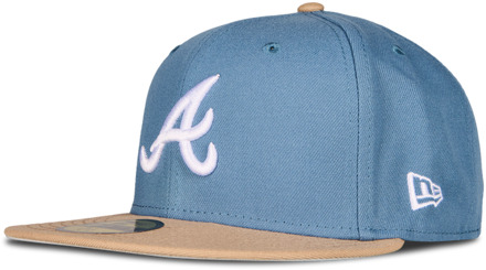 New Era 59fifty Mlb Atlanta Braves Petten Unisex - Blauw - Maat 7 1/2 - Katoen Blue