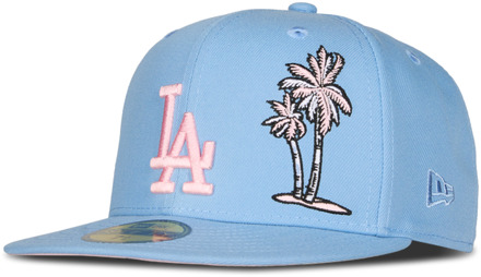 New Era 59fifty Mlb La Dodgers Petten Unisex - Blauw - Maat 7 3/8 - Katoen Blue