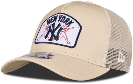 New Era A-frame Mlb New York Yankees Trucker Unisex - Beige - One Size - Katoen