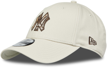 New Era Beige Yankees Check Infill Pet New Era , Beige , Heren - ONE Size