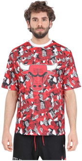 New Era Chicago Bulls NBA Team All Over Print Mesh T-shirt New Era , Multicolor , Heren - Xl,L,M,S