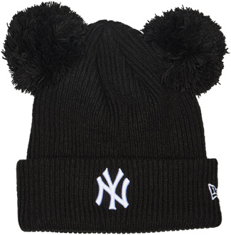 New Era Double Pom Winter mutzen Unisex - Zwart - One Size - Wol Black
