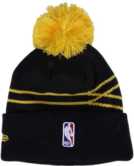 New Era Heren NBA City Edition Golden State Warriors Gebreide Bobble muts (ZWART/GEEL) - maat