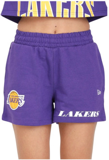 New Era LA Lakers NBA Team Logo Paarse Shorts New Era , Purple , Dames - M,S