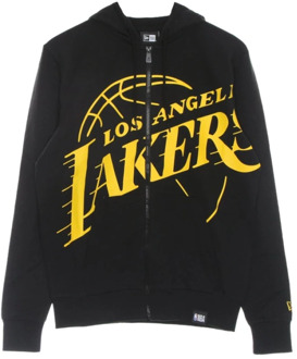 New Era Lichtgewicht zip hoodie NBA vergrote logo New Era , Black , Heren - L,M