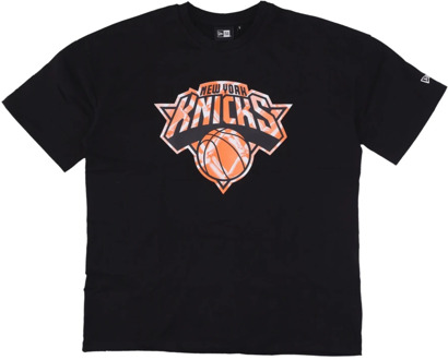 New Era NBA Infill Logo Tee Zwart/Oranje New Era , Black , Heren - Xl,L,M