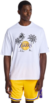 New Era NBA T-shirts Heren - Wit - Maat S - Katoen Jersey White