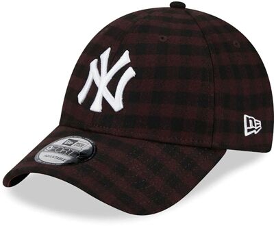 New Era New York Yankees Flannel 9Forty Cap Senior donker bruin - zwart - wit - 1-SIZE