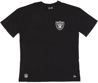 New Era NFL Drop Shoulder Tee Zwart/Wit New Era , Black , Heren - Xl,L,M,S