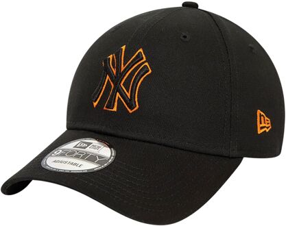 New Era NY Yankees Team Outline 9Forty Cap Senior zwart - oranje - 1-SIZE