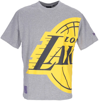 New Era Oversized NBA Half Logo Tee New Era , Gray , Heren - 2Xl,Xl,L