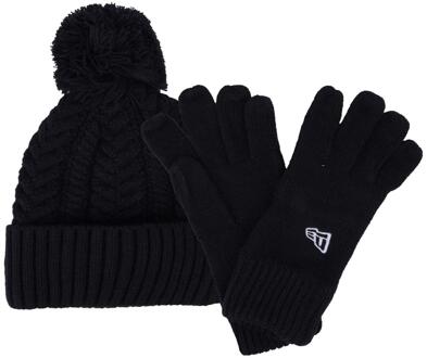 New Era Set gebreide muts & handschoenen voor kinderen/kids (Marine) Navy - One Size