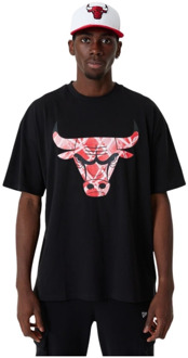 New Era T-shirt Chicago Bulls NBA Infill Logo New Era , Black , Heren - L,M,S,Xs,2Xs