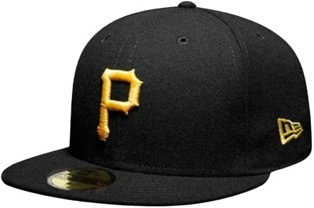 New Era Zwarte Pittsburgh Pirates Logo Hoed New Era , Black , Unisex - ONE Size