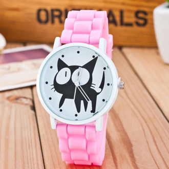 New Famous Brand Cute Cat Watch Children Cartoon Jelly Quartz Watch Kids Casual Silicone Watches Relogio Clock Wristwatches Hot