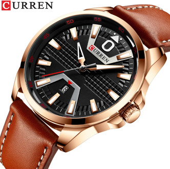 New Fashion Brand CURREN Quartz Watch Leather Strap Men's Business Wristwatch Auto Date Male Clock Relogio Masculino