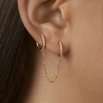 New Fashion Circle Ear Cuff Retractable Earrings for Women Men Gold Huggie Unisex Double Piercing Hoop Earing Female Brincos