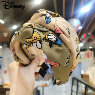 New Fashion Disney Mickey Hair Jewelry Cute Cartoon Silk Fabric Hair Band Girls Lady Wide Elastic Headband Head Hoops Girl Gifts
