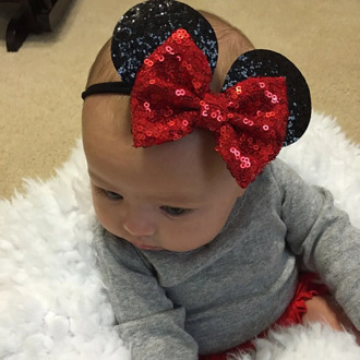 New Fashion Ears Hairband With Sequin Hair Bows For Kids Girls Cute Bling Bow Headband Hair Hoop Hair Accessories