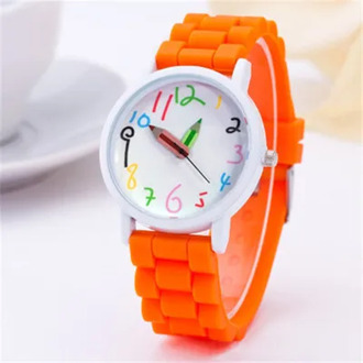 New Fashion Girls Jelly Quartz Watch Case Silicone Children's Watch Geneva Pencil Pointer Watch Fashion Paint Student Watch