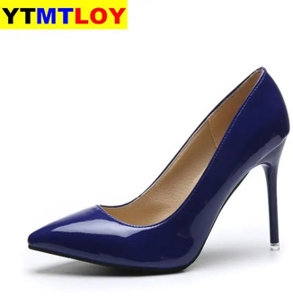 New Fashion High Heels Women Pumps Thin Heel Classic Sexy Prom Wedding Shoes Office Big Size 35-44 Leather Office & Career 10CM