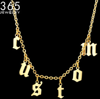 New Fashion Multiple Letters Chain Customized Name Necklace Custom Namplate Necklace Stainless Steel Personalized Jewelry Gift