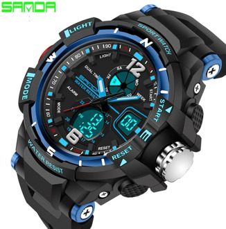 New fashion SANDA brand children's sports watch LED digital quartz children's watch boy girl student multi-function watch