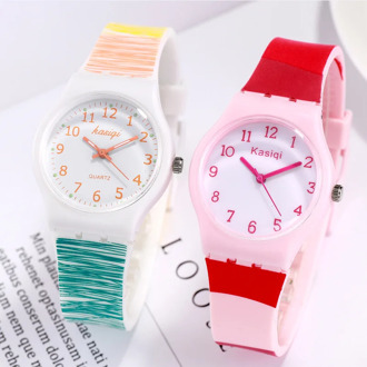 New Fashion Watch Women Geneva Silicone Watch Kids Watches Girls Colorful Quartz Wristwatches Children Clock Zegarek Dla Dzieci