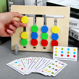 New Four-Color Fruit Logic Matching Game Props Montessori Wooden Double-sided Toys For Children Baby Kid Early Educational Toys
