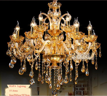 New Free Shipping Big Lustres Chandelier 100% K9 Crystal Luxury Large Home Decoration Amber/gold/cognic/Clear Chandelier crystal