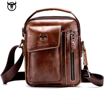 New Genuine Leather men's Crossbody Shoulder bag Vintage Cowhide Messenger Bag for male Small Casual handbag