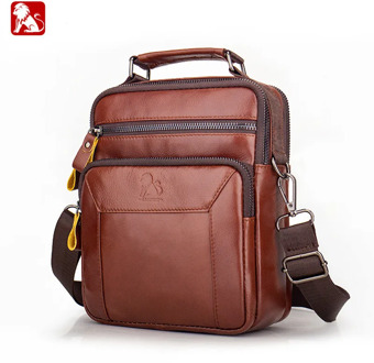 New Genuine Leather Shoulder Bags Vintage hangbag Casual Messenger Bag cow leather male multifunction Crossbody bag man