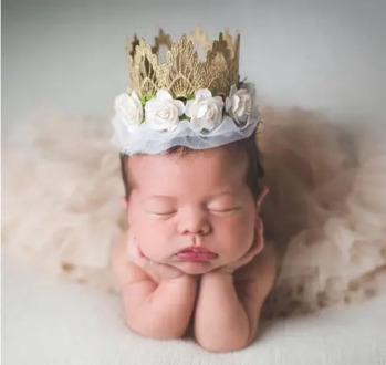 New Hot Newborn Infant Baby Girls 1st Birthday Tiaras Flower Lace Princess Headband Cute Girls Birthday Gift Fashion Accessories