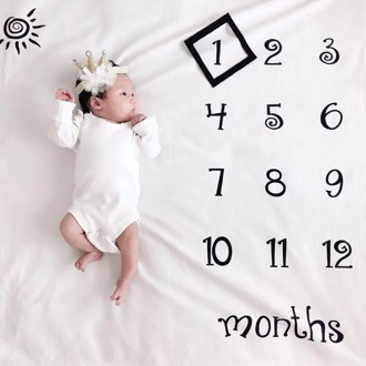 New Hot Sale Newborn Infant Baby Milestone Blanket Photography Background Prop Cloth Monthly Growth Photo Accessories 0-12 Month