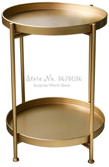 New Iron One Two Layers Coffee Table Round Table Living Room Side Table Detachable Tray Multi-use Home Furniture Storage Rack