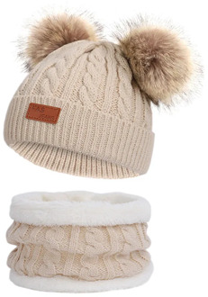 New Kids Hat and Scarf Set Autumn Winter Keep Warm Knitteed Baby Hat Scarf Suit Cotton Girls and Boys Hats Neck Children Scarf