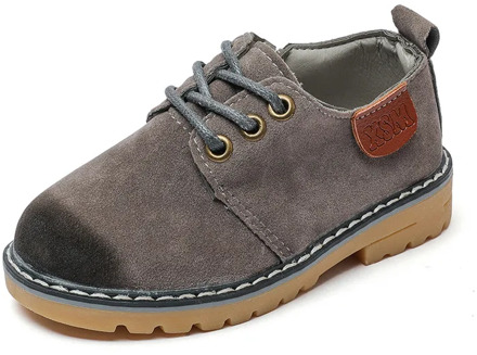 New Kids Shoes Boys Girls Vintage Leather Shoes Baby Toddler Children Flats Casual Wedding School Sneaker Autumn Gray Brown Red