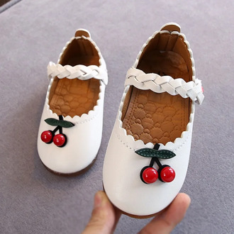New Kids Shoes Toddler Cherry Children Girls Dress Princess Leather Shoes For Girls Wedding Party Dance Shoes