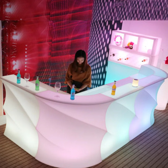 New LED light bar creative modern round wave bar colorful remote bar KTV party night bar cabinet to decorate your bar Commercial