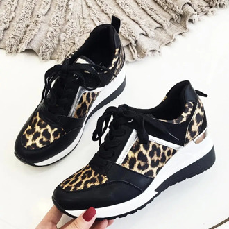 New Leopard Sneakers Woman New Platform Shoes Women Stylish Thick Sole Sports Fashion Styles Light Weight Size 36-41