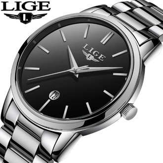 NEW LIGE Top Brand Luxury Men Watch Steel Watch Chronograph Male Clock Casual sport 30m Waterproof Watches Mens relojes hombre