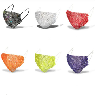 New Luxury Full Rhinestone Long Tassel Bling Mask Jewelry for Women Party Nightclub Vintage Crystal Charming Masks Accessories