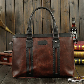 New men's bag 2020 men's shoulder bag horizontal handheld cross-Korean version of leisure mad horse leather business bag