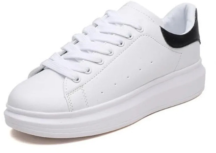 New Men's White Sneakers Women's Fashion Vulcanize Shoes size 36-44 High quality HIP HOP Shoes Platform Lace-up running Shoes