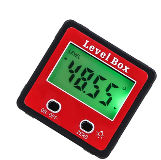 New Mini Red Precision Digital 2-key Inclinometer Level Box Protractor Angle Finder Gauge Meter Bevel Box With Magnet Base
