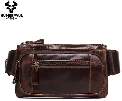 New Multifunction Crossbody Bag for Men Leather Shoulder Messenger Bags Male Short Trip Chest Waist Pack 2019 New Arrivals