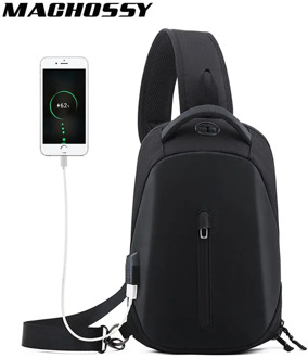 New Multifunction Crossbody Men Bags Waterproof USB Charging Chest Pack Short Trip Messengers Chest Bag Fashion Shoulder Bag