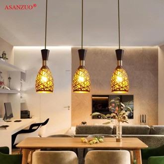 New Nordic modern hollow metal Restaurant pendant lights personality bar cafe creative pendant lamps Hanging light fixture E27